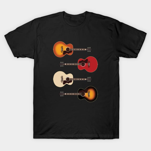 Jumbo Style Acoustic Guitar Pack T-Shirt by nightsworthy